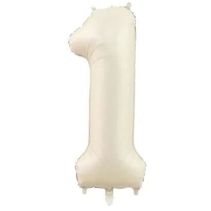 Balon broj 1 - 34”, Krem-Bela — Boom Baloni Podgorica