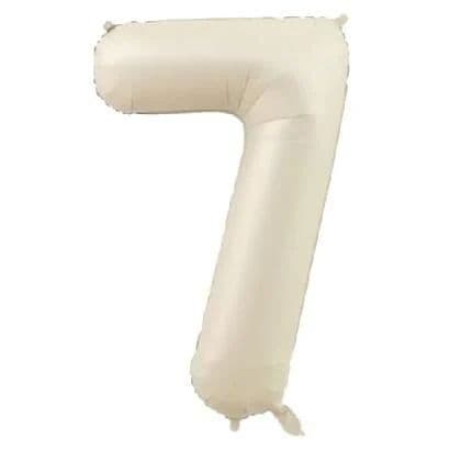 Balon broj 7 - 34”, Krem-Bela — Boom Baloni Podgorica
