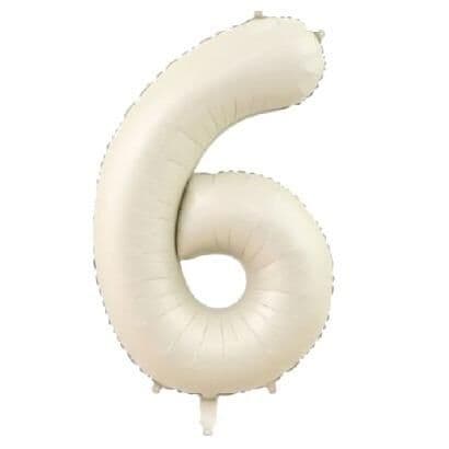 Balon broj 6 - 34”, Krem-Bela — Boom Baloni Podgorica