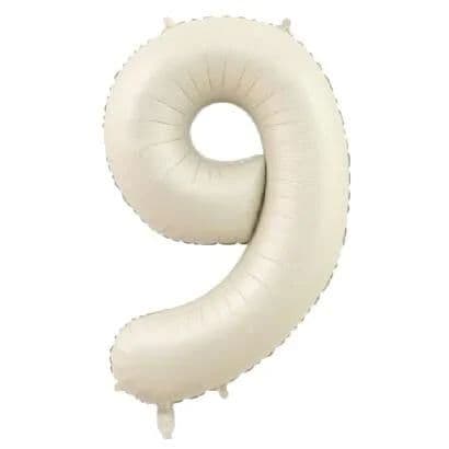 Balon broj 9 - 34”, Krem-Bela — Boom Baloni Podgorica