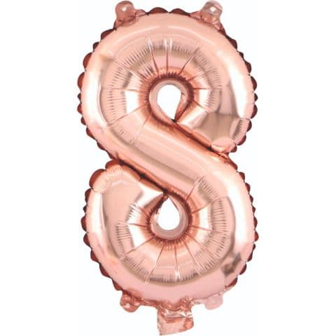 Balon broj 8 - 34”, Zlatno-Roze — Boom Baloni Podgorica