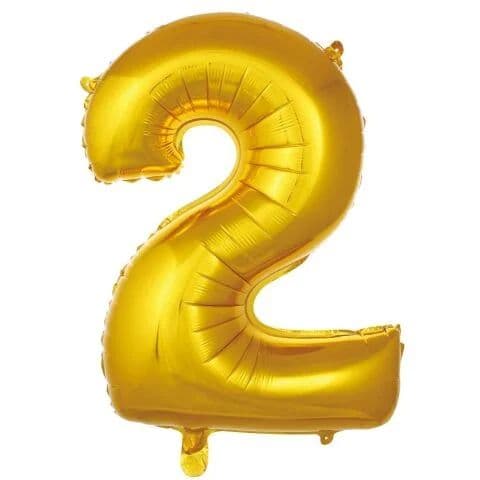 Balon broj 2 - 34”, Zlatna — Boom Baloni Podgorica