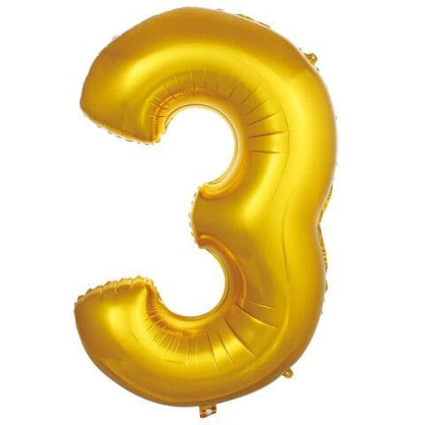 Balon broj 3 - 34”, Zlatna — Boom Baloni Podgorica