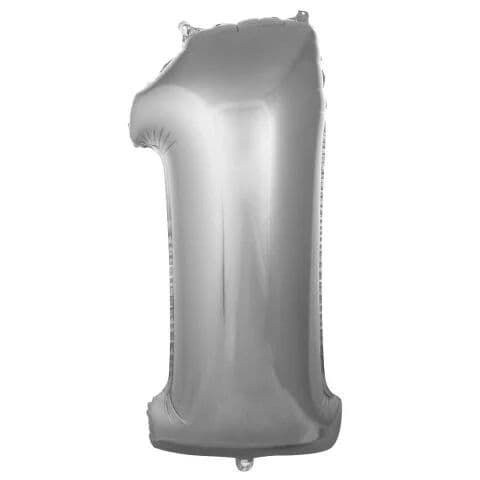 Balon broj 1 - 34”, Srebrna — Boom Baloni Podgorica