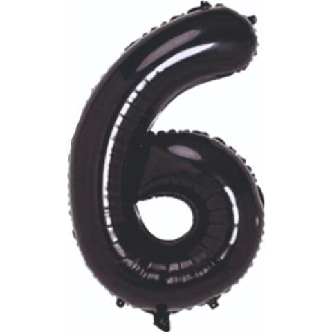Balon broj 6 - 34”, Crna — Boom Baloni Podgorica