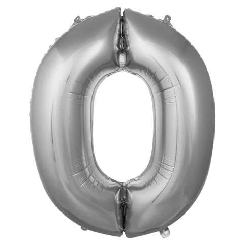 Balon broj 0 - 40”, Srebrna — Boom Baloni Podgorica