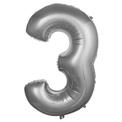 Balon broj 3 - 40”, Srebrna — Boom Baloni Podgorica