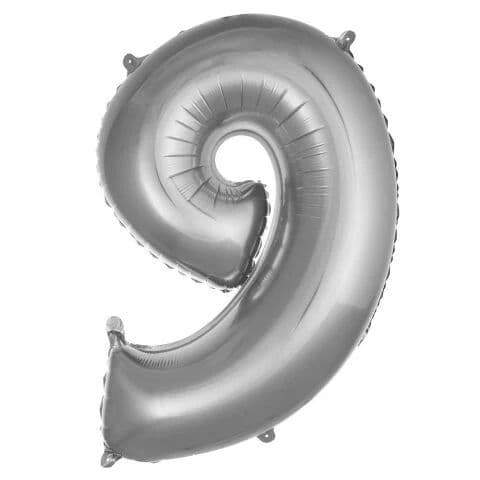 Balon broj 9 - 40”, Srebrna — Boom Baloni Podgorica