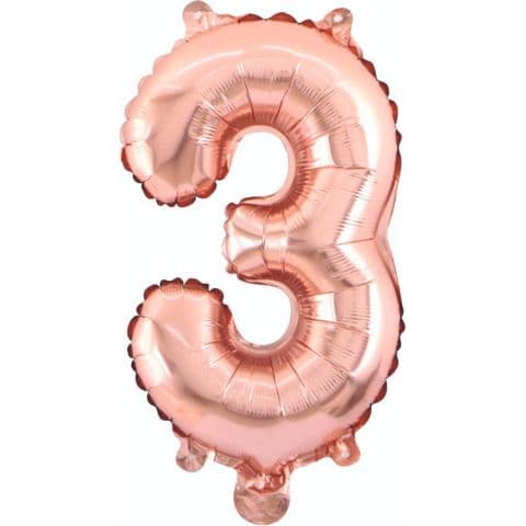 Balon broj 3 - 40”, Zlatno-Roze — Boom Baloni Podgorica