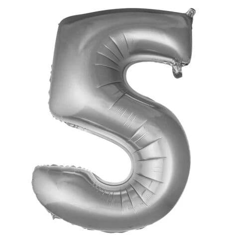 Balon broj 5 - 40”, Srebrna — Boom Baloni Podgorica