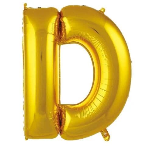 Balon slovo D - 34”, Zlatna — Boom Baloni Podgorica