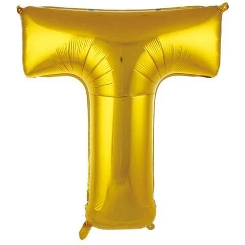 Balon slovo T - 34”, Zlatna — Boom Baloni Podgorica