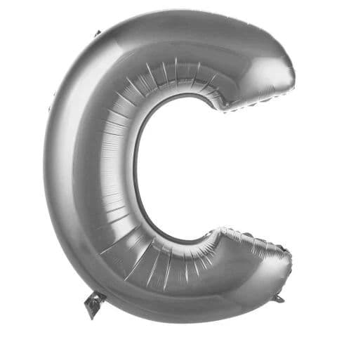 Balon slovo C - 34”, Srebrna — Boom Baloni Podgorica