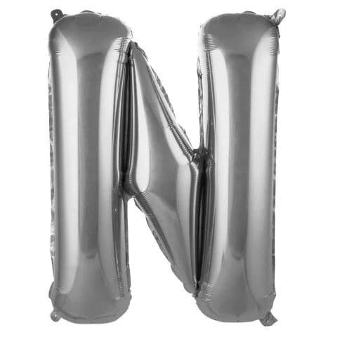 Balon slovo N - 34”, Srebrna — Boom Baloni Podgorica