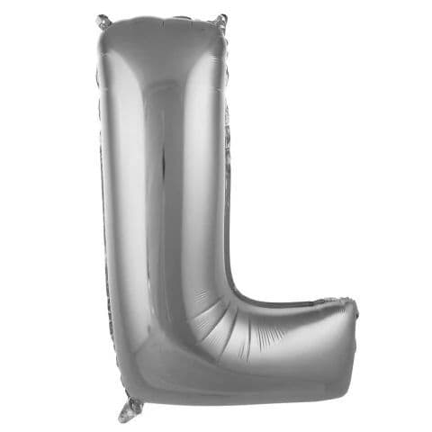 Balon slovo L - 34”, Srebrna — Boom Baloni Podgorica