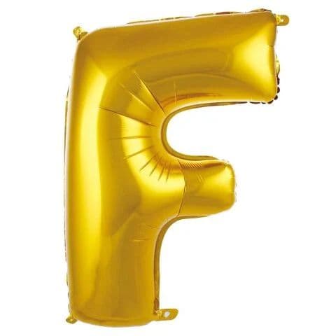 Balon slovo F - 16”, Zlatna — Boom Baloni Podgorica