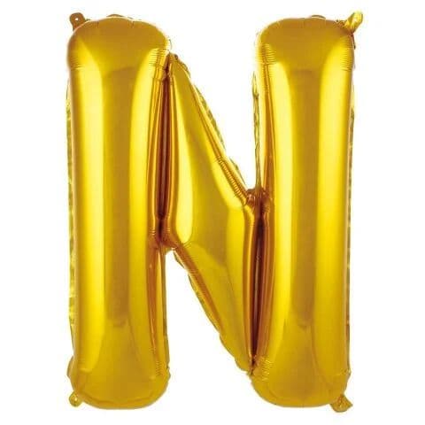 Balon slovo N - 16”, Zlatna — Boom Baloni Podgorica