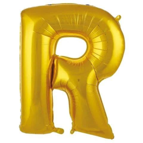 Balon slovo R - 16”, Zlatna — Boom Baloni Podgorica