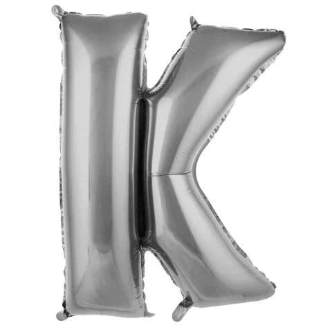 Balon slovo K - 16”, Srebrna — Boom Baloni Podgorica