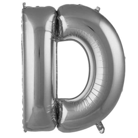 Balon slovo D - 16”, Srebrna — Boom Baloni Podgorica