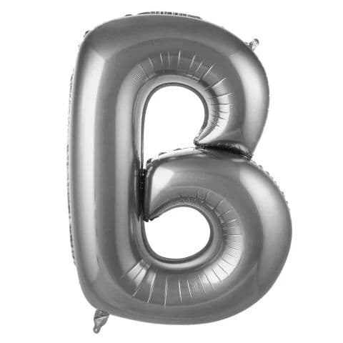 Balon slovo B - 16”, Srebrna — Boom Baloni Podgorica