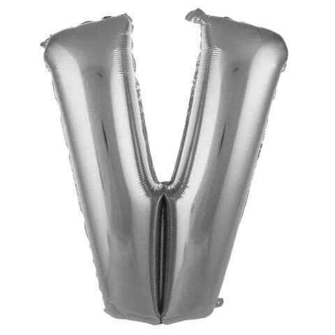 Balon slovo V - 16”, Srebrna — Boom Baloni Podgorica