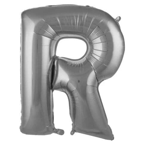 Balon slovo R - 16”, Srebrna — Boom Baloni Podgorica