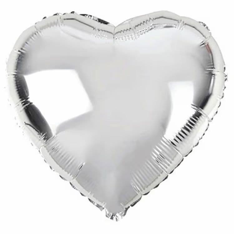 Balon Srce - 18”, Srebrna — Boom Baloni Podgorica